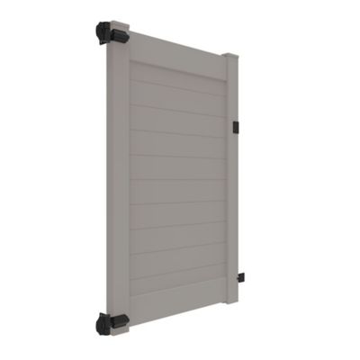 Image showing  46 in. x 6 ft. Horizontal Fence Vinyl Privacy Gate, Gray