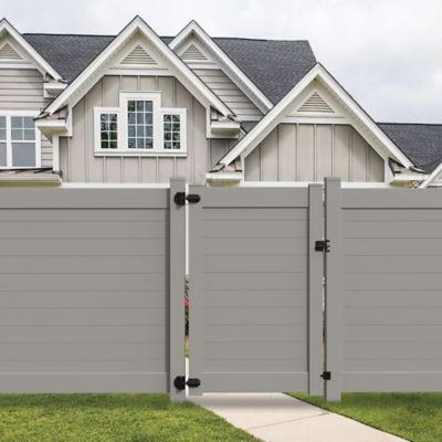 Image showing  46 in. x 6 ft. Horizontal Fence Vinyl Privacy Gate, Gray