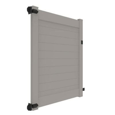 Image showing  58 in. x 6 ft. Horizontal Fence Vinyl Privacy Gate, Gray