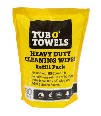 Tub O' Towels Heavy Duty Cleaning Wipes Refill pk., 90 ct.