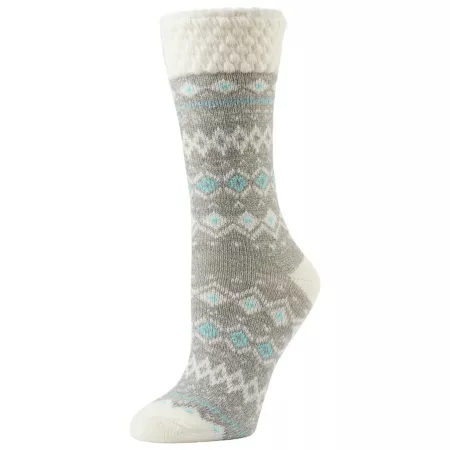 Little Hotties Fireside Mid-Calf Socks with Metallic Diamonds 1 Pair 14693 Women's Crew Socks