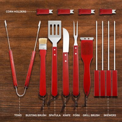 Image showing  Stainless Steel Non-Stick Grilling Tool Set with Wooden Handles,TF1819