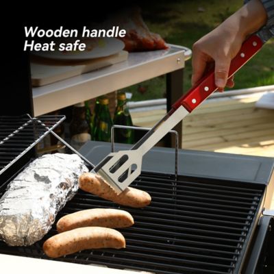 Image showing  Stainless Steel Non-Stick Grilling Tool Set with Wooden Handles,TF1819