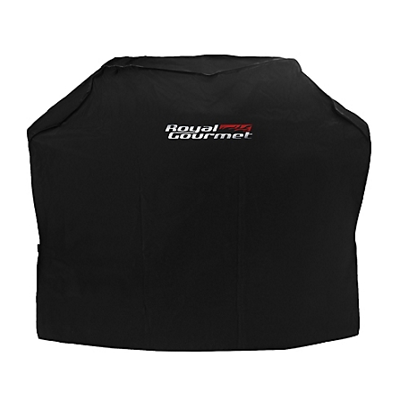 Royal Gourmet 58 in. Water Resistant Grill Cover with Hook and Loop Fastener Straps, Black, CR5845