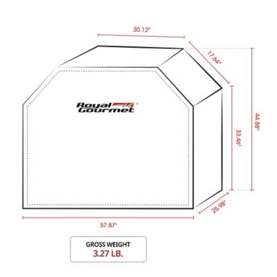 Image showing  58 in. Water Resistant Grill Cover with Hook and Loop Fastener Straps, Black, CR5845