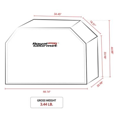 Image showing  65 in. Durable Oxford Polyester Outdoor Waterproof BBQ Grill Cover, Black