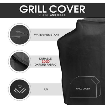 Image showing  65 in. Durable Oxford Polyester Outdoor Waterproof BBQ Grill Cover, Black