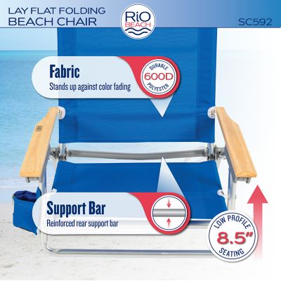 Image showing  Classic 5 Position Lay Flat Chair With Fold Down Towel Bar, Sc592-2204-1