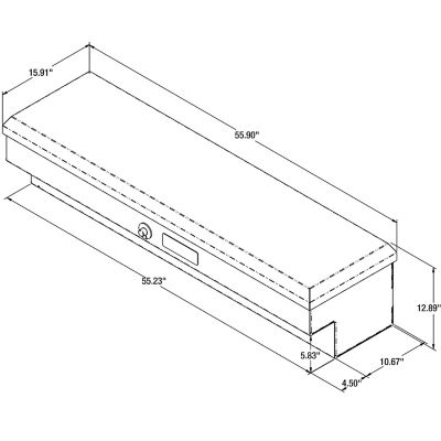 Image showing  Gloss Black Diamond Tread Aluminum Lo-Sider Truck Box, 13 x 16 x 56 in.