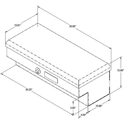 Image showing  13 in. x 16 in. x 36 in. Diamond Tread Aluminum Lo-Sider Truck Box