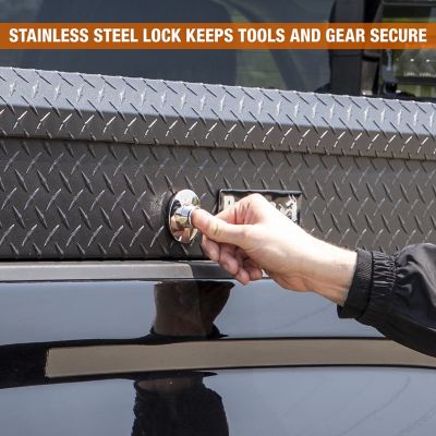 Image showing 7 th Buyers Products 13 in. x 16 in. x 36 Textured Matte Black Diamond Tread Aluminum Lo-Sider Truck Tool Box