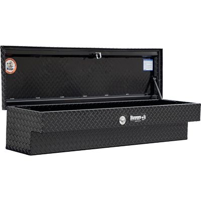 Image showing  Gloss Black Diamond Tread Aluminum Lo-Sider Truck Box, 13 x 16 x 47 in.