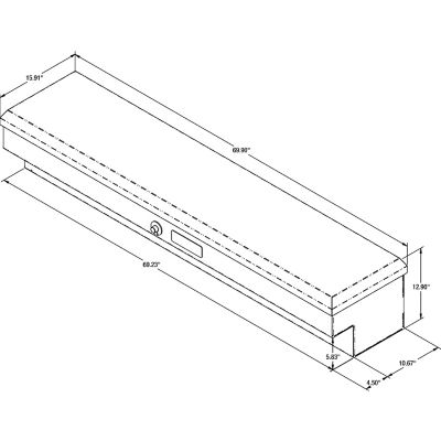 Image showing 5 th Buyers Products 13 in. x 16 in. x 70 in. Gloss Black Diamond Tread Aluminum Lo-Sider Truck Box