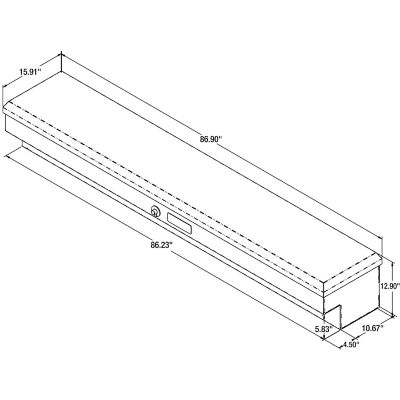 Image showing 5 th Buyers Products Diamond Tread Aluminum Lo-Sider Truck Box, 13 x 16 x 87 in.
