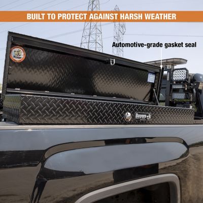 Image showing 6 th Buyers Products Gloss Black Diamond Tread Aluminum Lo-Sider Truck Box, 13 x 16 x 87 in.