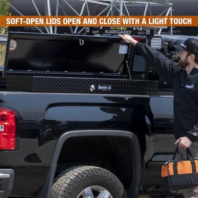 Image showing 8 th Buyers Products Gloss Black Diamond Tread Aluminum Lo-Sider Truck Box, 13 x 16 x 87 in.