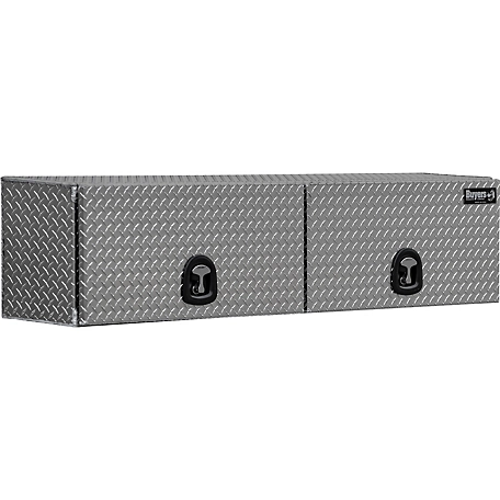 Buyers Products Diamond Tread Aluminum Topsider Truck Box with Flip-Up Doors, 16x13x72 in.