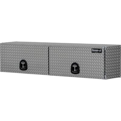 Image showing  16 x 13 x 72in. Diamond Tread Aluminum Topsider Truck Box with Flip-Up Doors