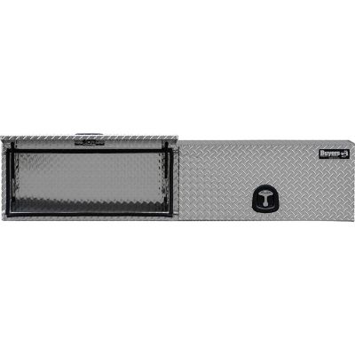 Image showing 6 th Buyers Products 16 x 13 x 72in. Diamond Tread Aluminum Topsider Truck Box with Flip-Up Doors