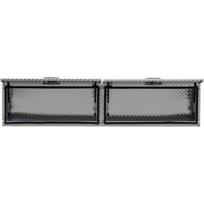Image showing 7 th Buyers Products 16 x 13 x 72in. Diamond Tread Aluminum Topsider Truck Box with Flip-Up Doors