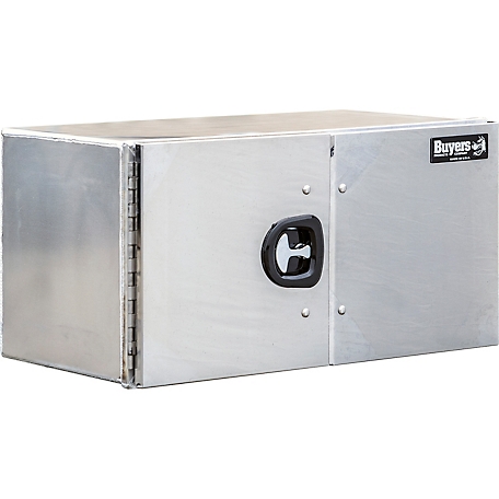 Buyers Products 18x18x48 Inch Pro Series Smooth Aluminum Barn Door Underbody Truck Tool Box with Stainless Steel Doors
