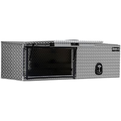 Image showing  18 x 16 x 72in. Diamond Tread Aluminum Topsider Truck Box with Flip-Up Doors