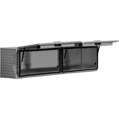 Image showing  18 x 16 x 72in. Diamond Tread Aluminum Topsider Truck Box with Flip-Up Doors