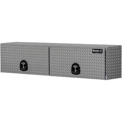 Buyers Products Diamond Tread Aluminum Topsider Truck Box with Flip-Up Doors, 18x16x88 in.