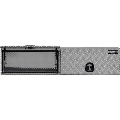 Image showing 6 th Buyers Products 18 x 16 x 90in. Diamond Tread Aluminum Topsider Truck Box with Flip-Up Doors