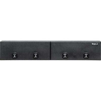 Image showing 5 th Buyers Products 16 x 13 x 96in. Matte Black Diamond Tread Aluminum Topsider Truck Box with Flip-Up Doors