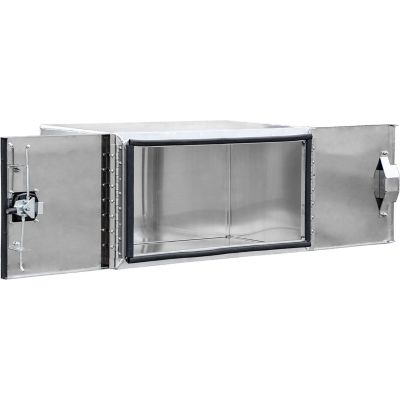 Image showing  18 x 18 x 60 in. Pro Series Smooth Aluminum Barn Door Underbody Truck Tool Box with Stainless Steel Doors