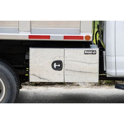 Image showing 5 th Buyers Products 18 x 18 x 60 in. Pro Series Smooth Aluminum Barn Door Underbody Truck Tool Box with Stainless Steel Doors