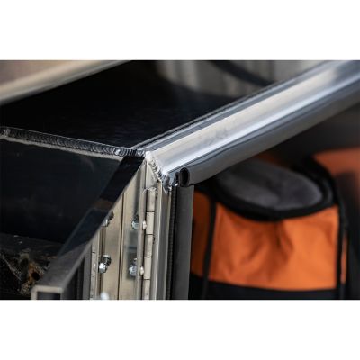 Image showing 6 th Buyers Products 18 x 18 x 60 in. Pro Series Smooth Aluminum Barn Door Underbody Truck Tool Box with Stainless Steel Doors