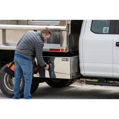 Image showing 7 th Buyers Products 18 x 18 x 60 in. Pro Series Smooth Aluminum Barn Door Underbody Truck Tool Box with Stainless Steel Doors