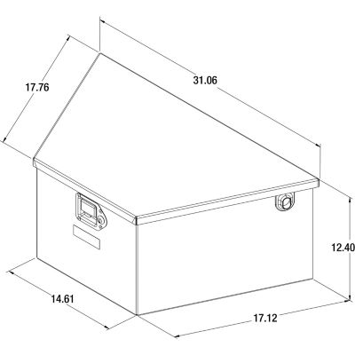 Image showing  14.5 in./31 in. Wide Gloss Black Steel Dump Trailer Pump Box for A-Frame Trailers