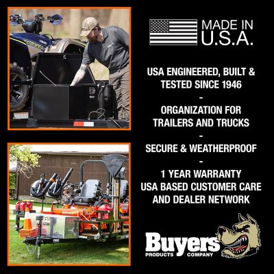 Image showing 5 th Buyers Products 14.5 in./31 in. Wide Gloss Black Steel Dump Trailer Pump Box for A-Frame Trailers