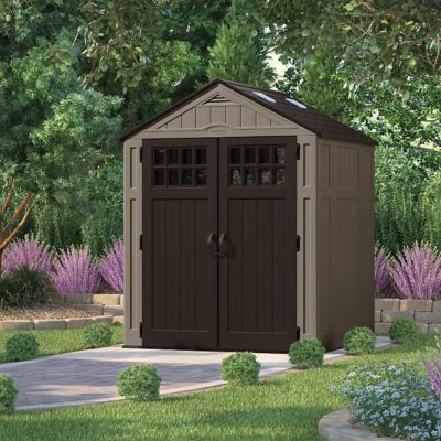 Image showing  6 ft. 2.75 in. x 5 ft. 5.25 in. Everett Outdoor Resin Storage Shed