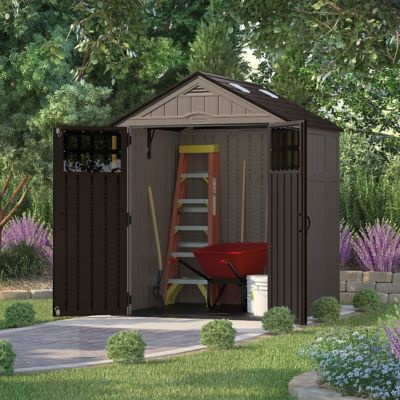 Image showing  6 ft. 2.75 in. x 5 ft. 5.25 in. Everett Outdoor Resin Storage Shed