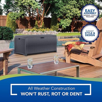 Image showing  73 gal. Medium Resin Wicker Indoor/Outdoor Storage Box