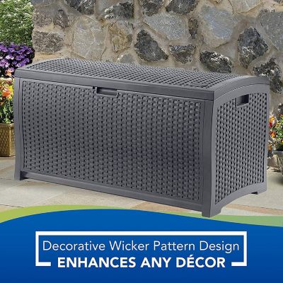 Image showing  73 gal. Medium Resin Wicker Indoor/Outdoor Storage Box