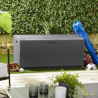 Image showing  73 gal. Medium Resin Wicker Indoor/Outdoor Storage Box