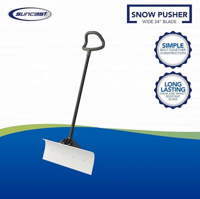 Image showing  24 in. UHMW Steel-Resin Snow Pusher Shovel