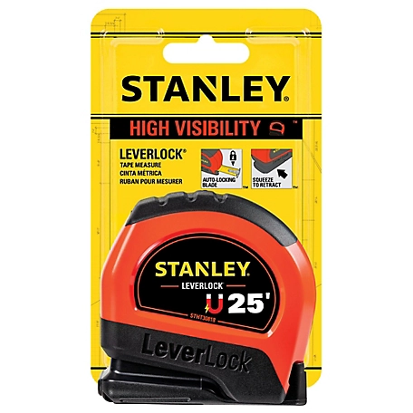 Stanley STHT30818S Leverlock Magnetic / Hi-Vis 25 ft.Measuring Tape