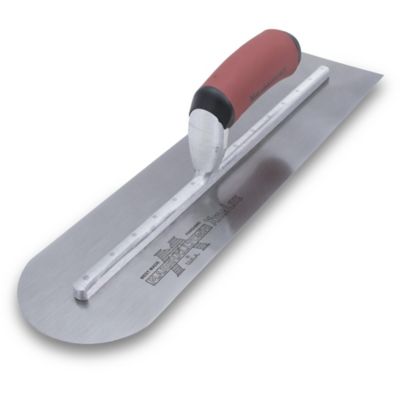 MARSHALLTOWN Rounded Front 16 x 4 in. High Carbon Steel Blade Finishing Trowel with DuraSoft Handle