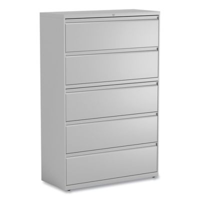 Alera Lateral File, 5 Legal/Letter/A4/A5-Size File Drawers, 1 Roll-Out Posting Shelf