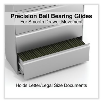 Image showing  Lateral File, 5 Legal/Letter/A4/A5-Size File Drawers, 1 Roll-Out Posting Shelf
