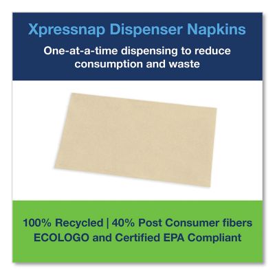 Image showing 5 th Tork Xpressnap Interfold Dispenser Napkins, 2-Ply, Bag-Pack, 500/Pack, 12 Packs/Carton