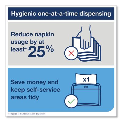 Image showing 6 th Tork Xpressnap Interfold Dispenser Napkins, 2-Ply, Bag-Pack, 500/Pack, 12 Packs/Carton