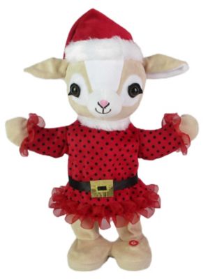Red ShedHappy Dance-Goat With Santas Hat