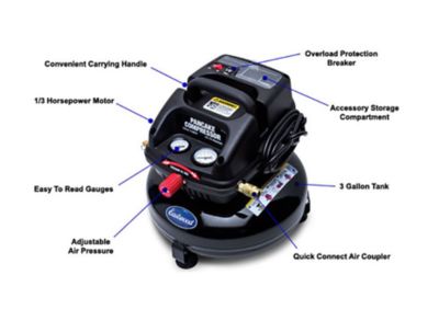 Image showing  3 gal. Oil-Less Pancake Air Compressor